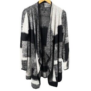 Lucky Brand‎ Women Medium Open Front Duster Cardigan Knit Sweater Waterfall Boho